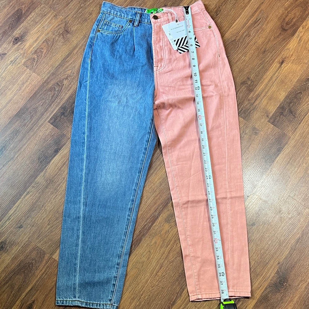 Chic free people x sandrine rose Colorblock Women Boyfriend Jeans - 26 in waist - Picture 8 of 13